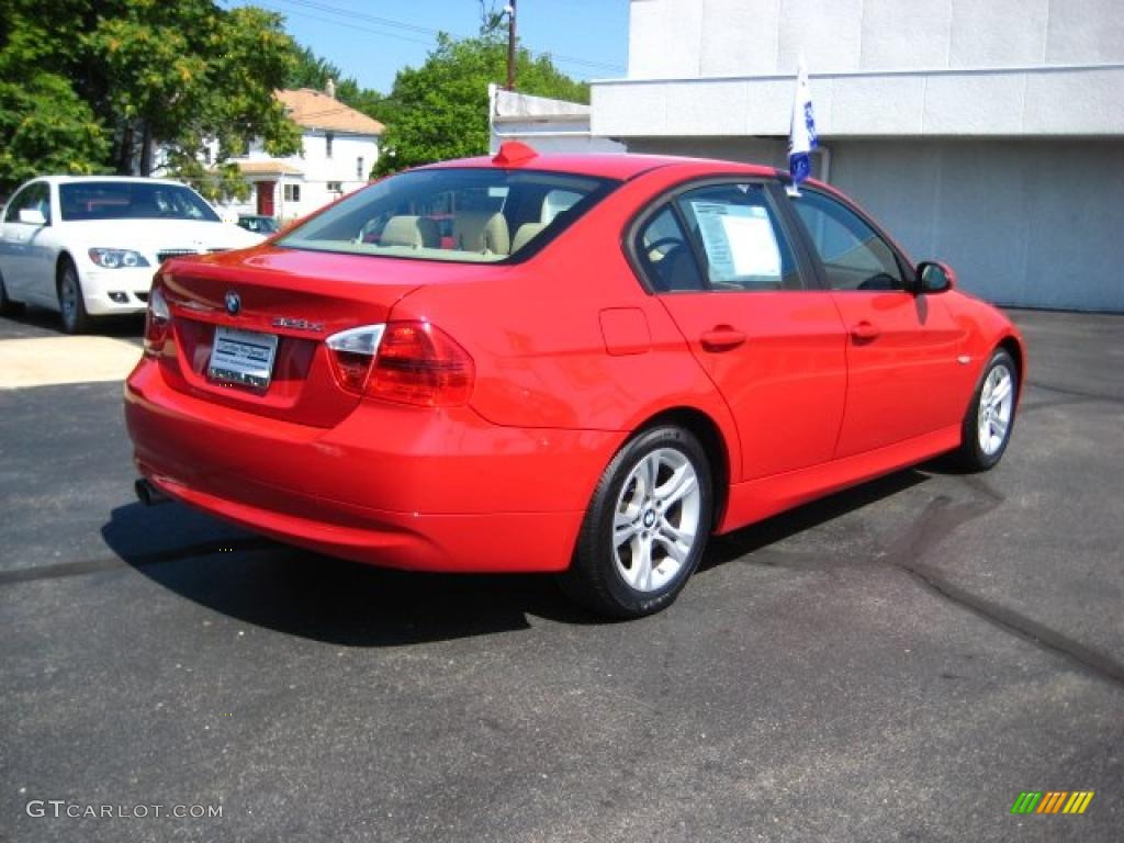 2008 3 Series 328xi Sedan - Crimson Red / Beige Dakota Leather photo #5