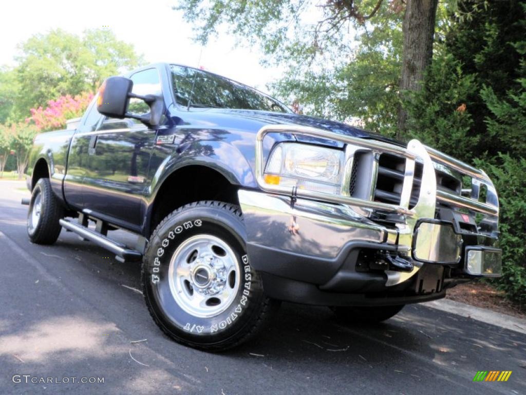 2004 F250 Super Duty Lariat SuperCab 4x4 - True Blue Metallic / Medium Parchment photo #53