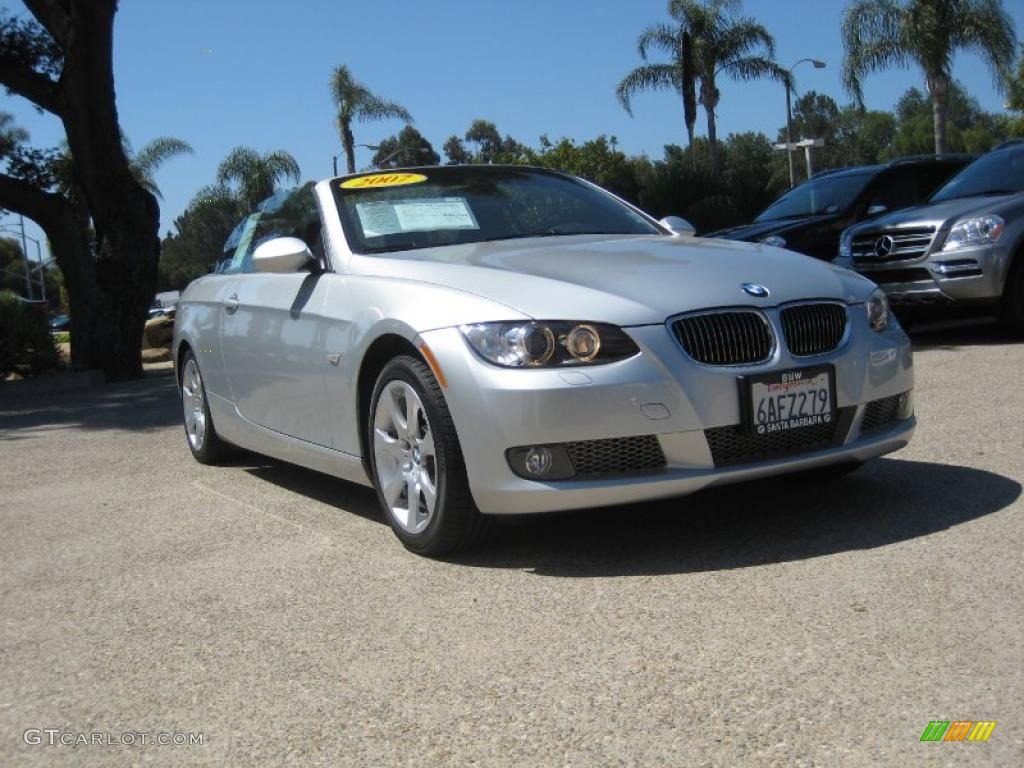 2007 3 Series 335i Convertible - Titanium Silver Metallic / Black photo #7