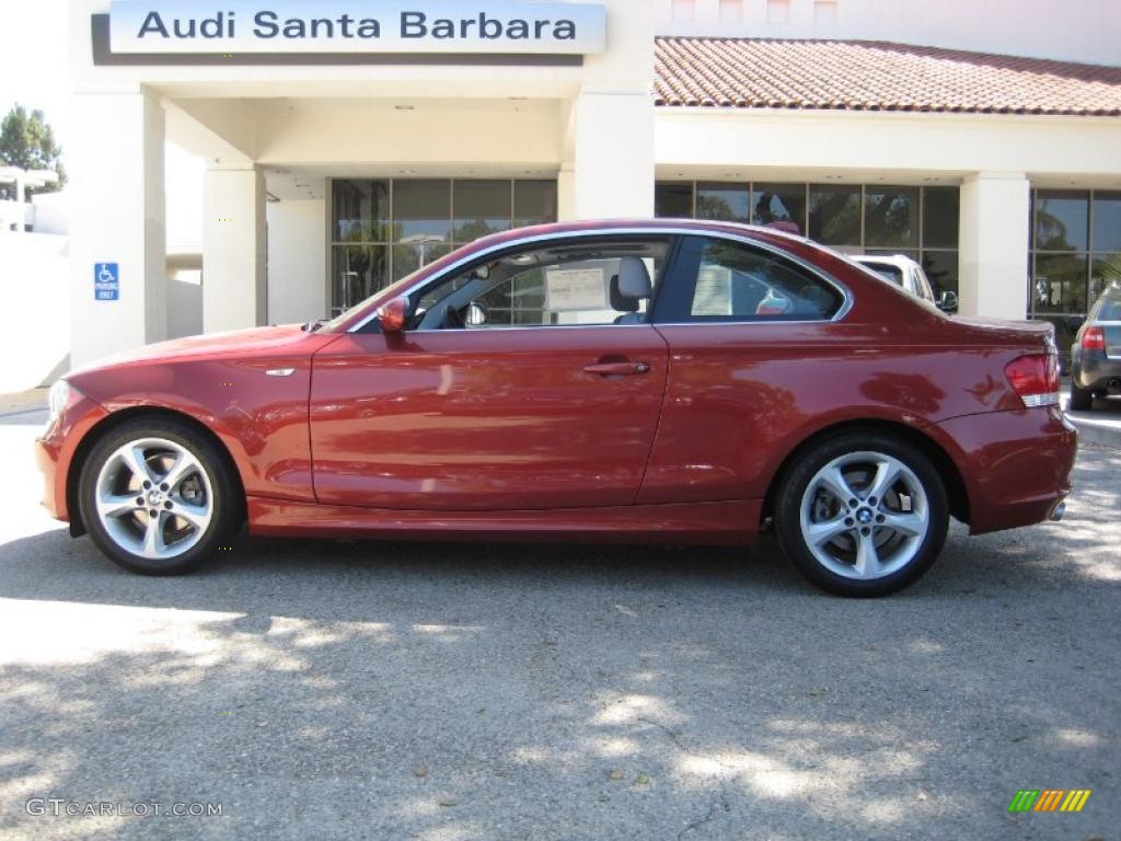 2008 1 Series 128i Coupe - Sedona Red Metallic / Grey photo #2