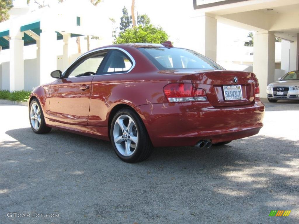 2008 1 Series 128i Coupe - Sedona Red Metallic / Grey photo #3