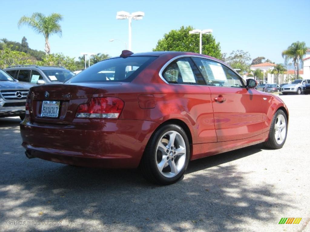 2008 1 Series 128i Coupe - Sedona Red Metallic / Grey photo #5