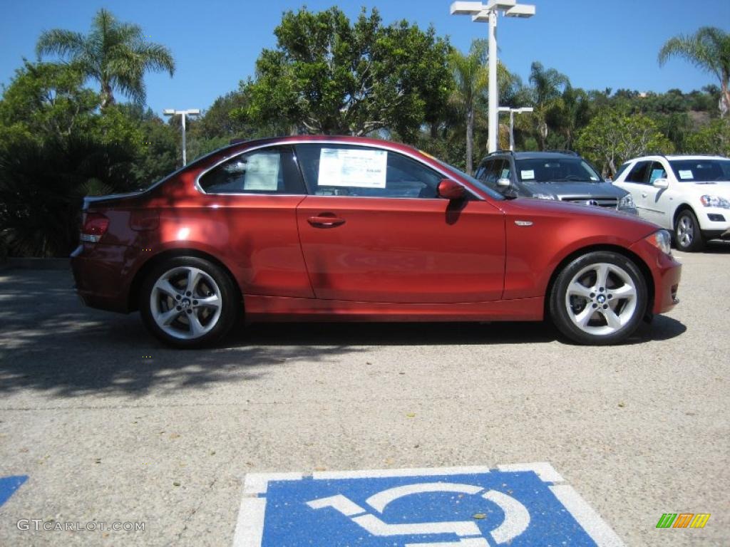 2008 1 Series 128i Coupe - Sedona Red Metallic / Grey photo #6