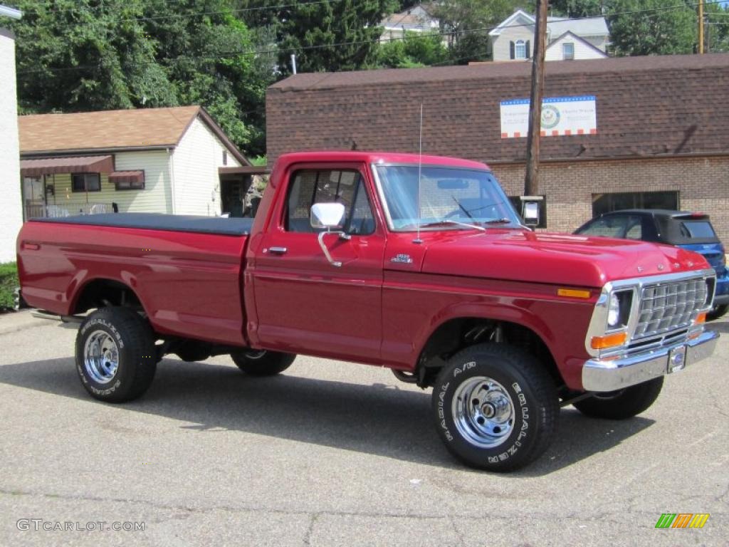 Candyapple Red 1978 Ford F150 Custom Regular Cab 4x4 Exterior Photo #33193872