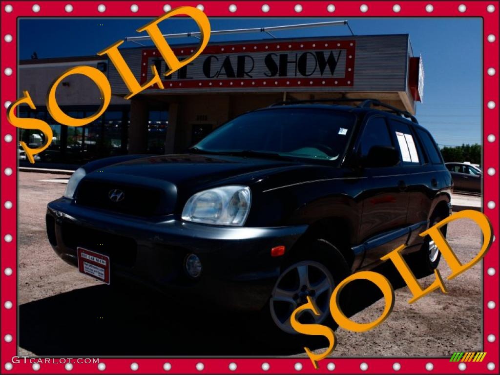 2001 Santa Fe GLS V6 4WD - Obsidian Black / Gray photo #1