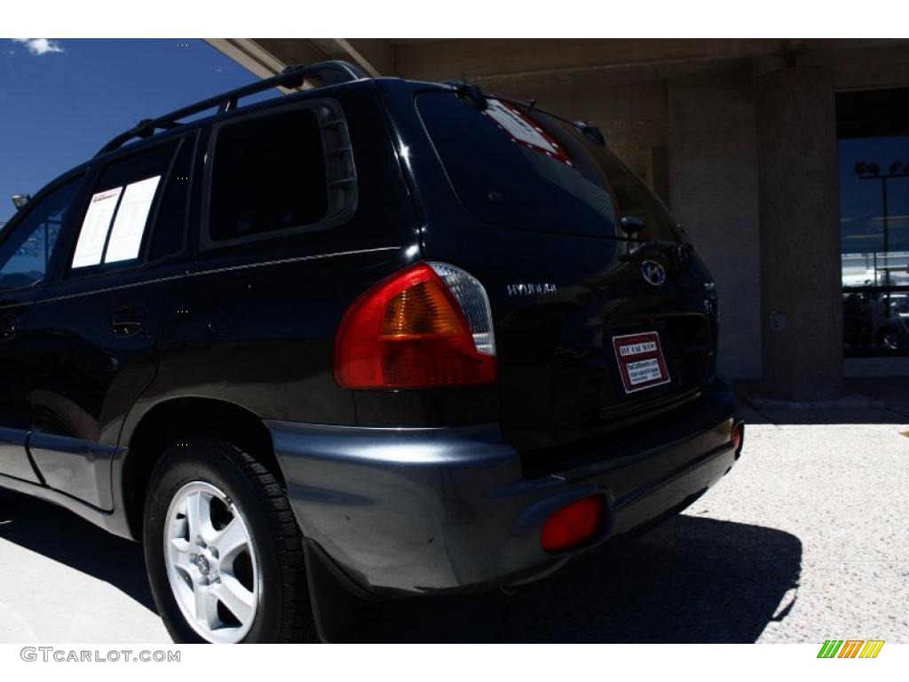 2001 Santa Fe GLS V6 4WD - Obsidian Black / Gray photo #19