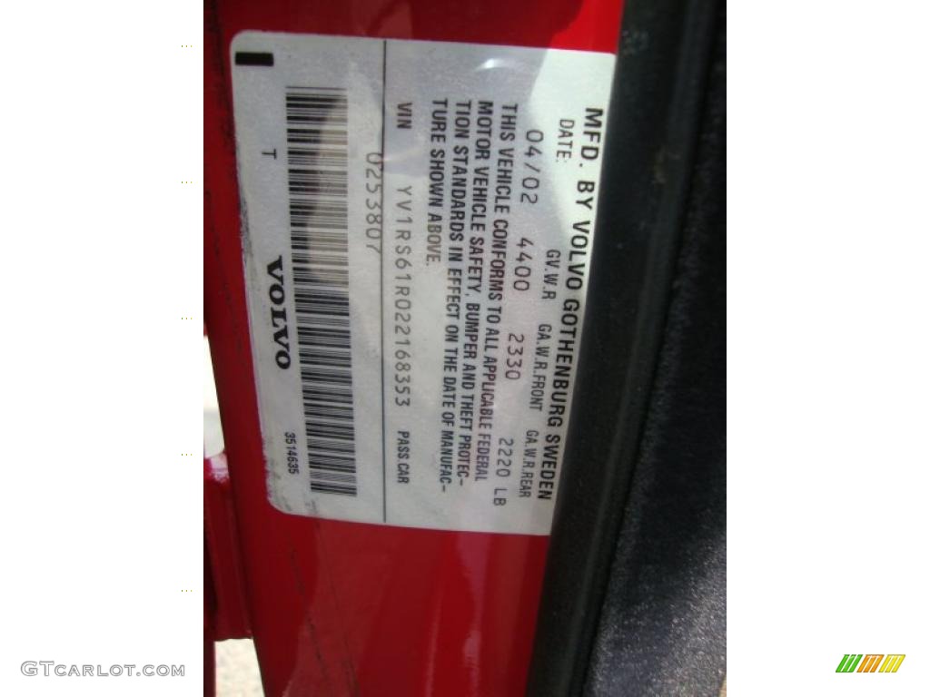 2002 S60 2.4 - Red / Taupe/Light Taupe photo #52