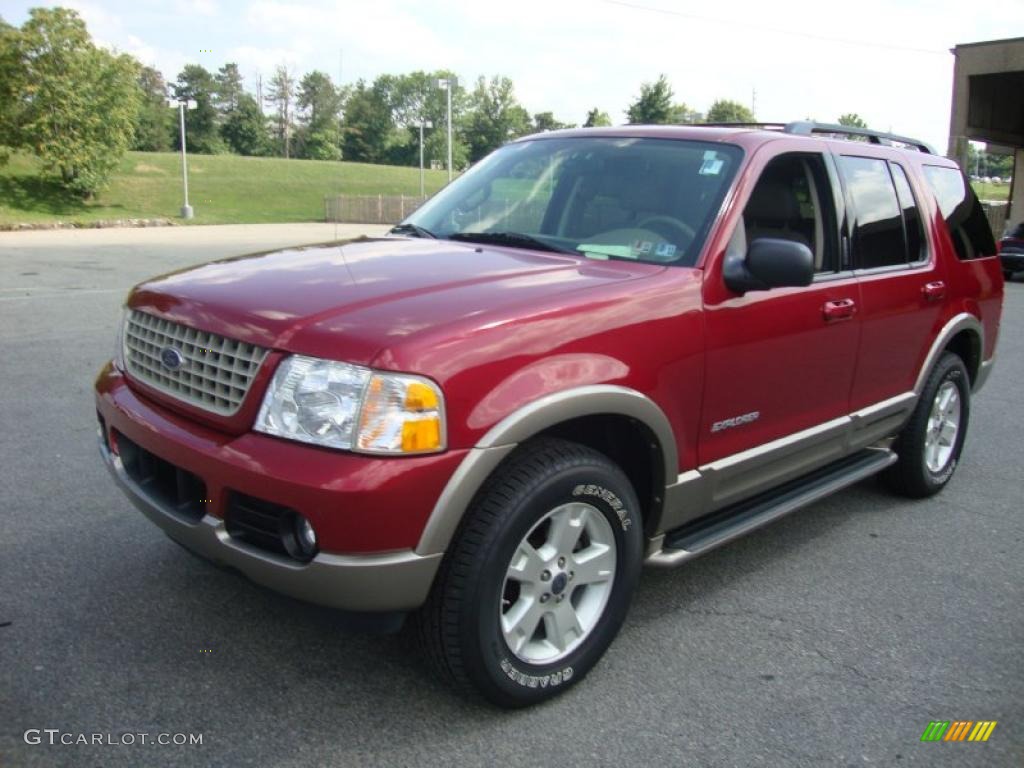 2004 Explorer Eddie Bauer 4x4 - Redfire Metallic / Medium Parchment photo #2