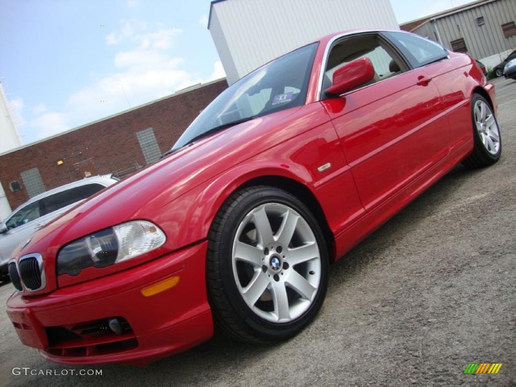 2003 3 Series 325i Coupe - Electric Red / Sand photo #1