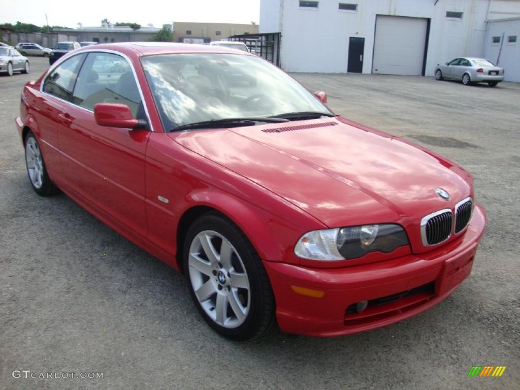 2003 3 Series 325i Coupe - Electric Red / Sand photo #4