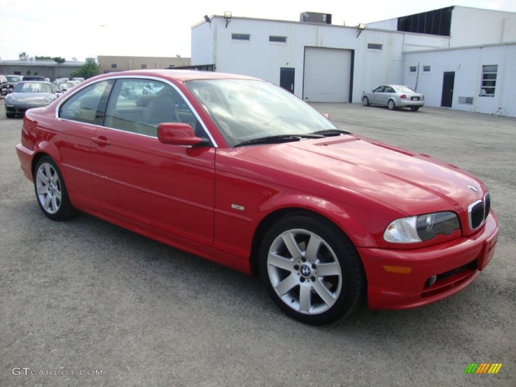 2003 3 Series 325i Coupe - Electric Red / Sand photo #6