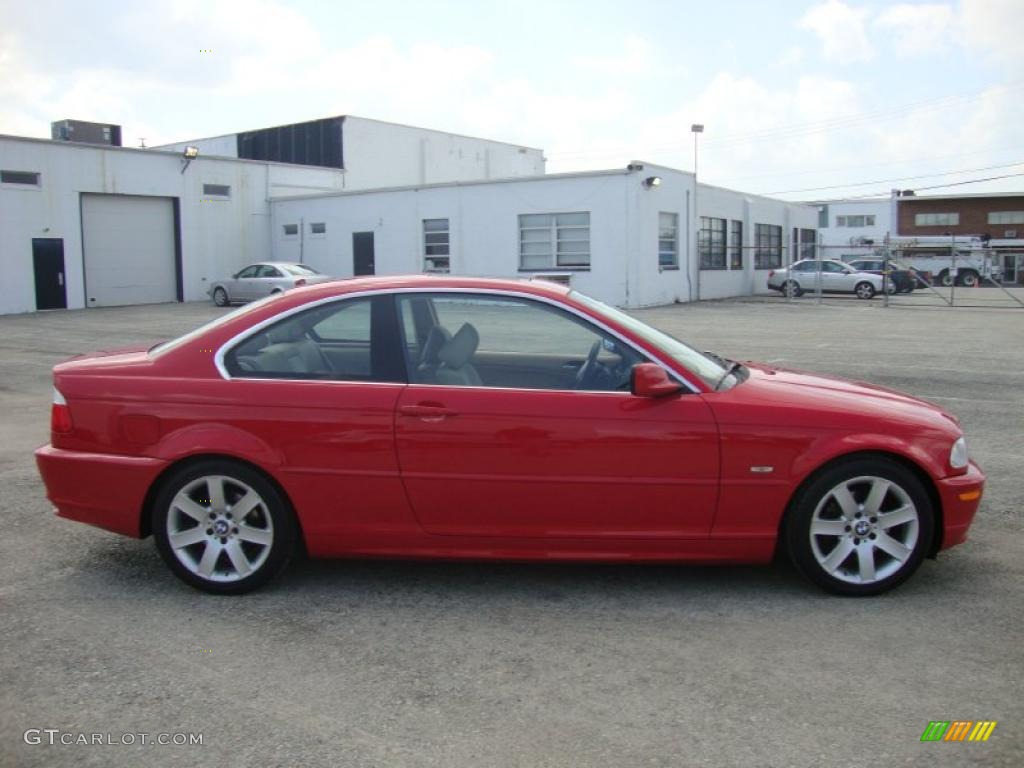 2003 3 Series 325i Coupe - Electric Red / Sand photo #7