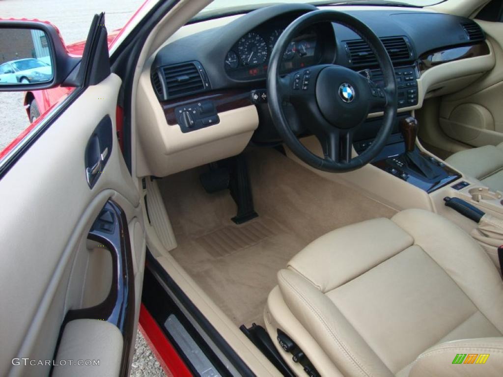2003 3 Series 325i Coupe - Electric Red / Sand photo #13