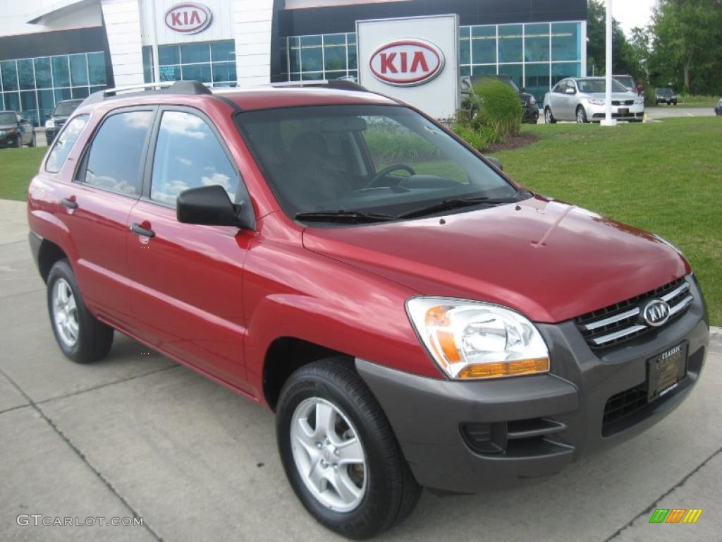 2007 Sportage LX - Volcanic Red / Black photo #1