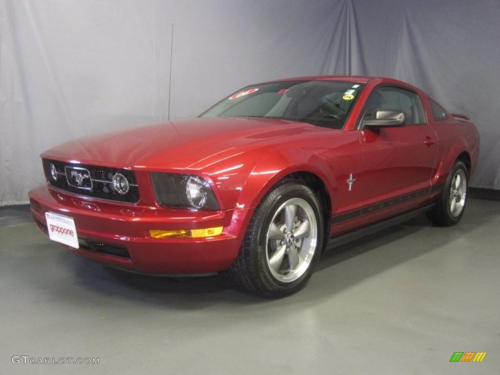 2006 Mustang V6 Deluxe Coupe - Redfire Metallic / Light Graphite photo #1