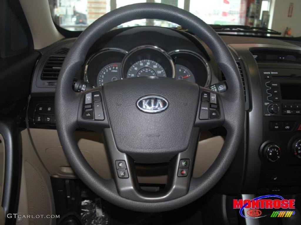 2011 Sorento LX V6 AWD - Dark Cherry / Beige photo #28