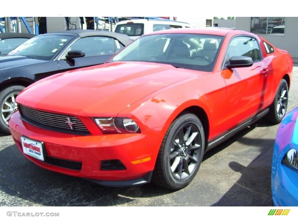 2011 Mustang V6 Premium Coupe - Race Red / Stone photo #1