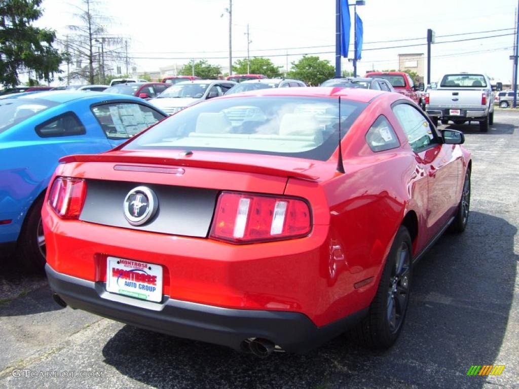 2011 Mustang V6 Premium Coupe - Race Red / Stone photo #5