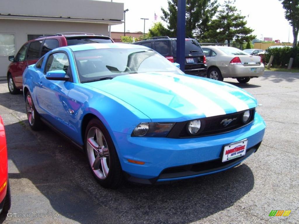 2011 Mustang GT Premium Coupe - Grabber Blue / Charcoal Black photo #2
