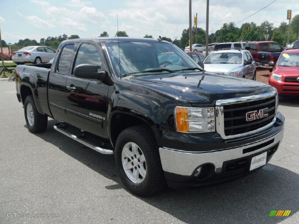 2009 Sierra 1500 SLE Extended Cab 4x4 - Carbon Black Metallic / Dark Titanium/Light Titanium photo #5