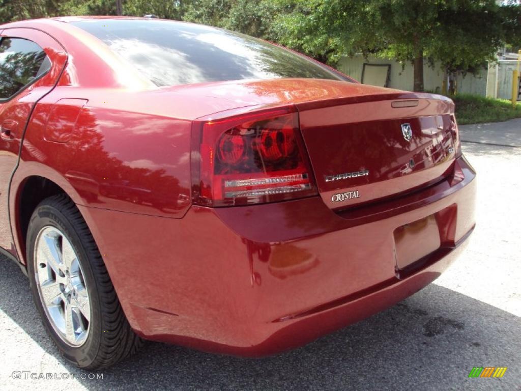 2007 Charger SXT - Inferno Red Crystal Pearl / Dark Slate Gray/Light Graystone photo #7