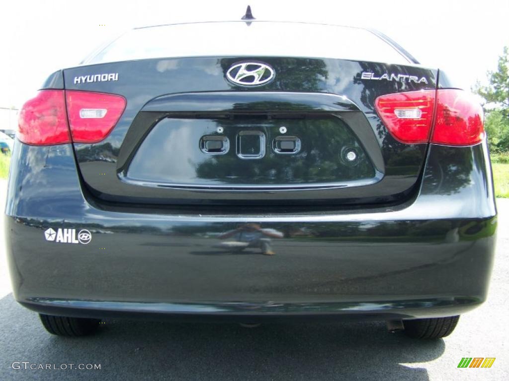 2009 Elantra GLS Sedan - Black Pearl / Beige photo #5