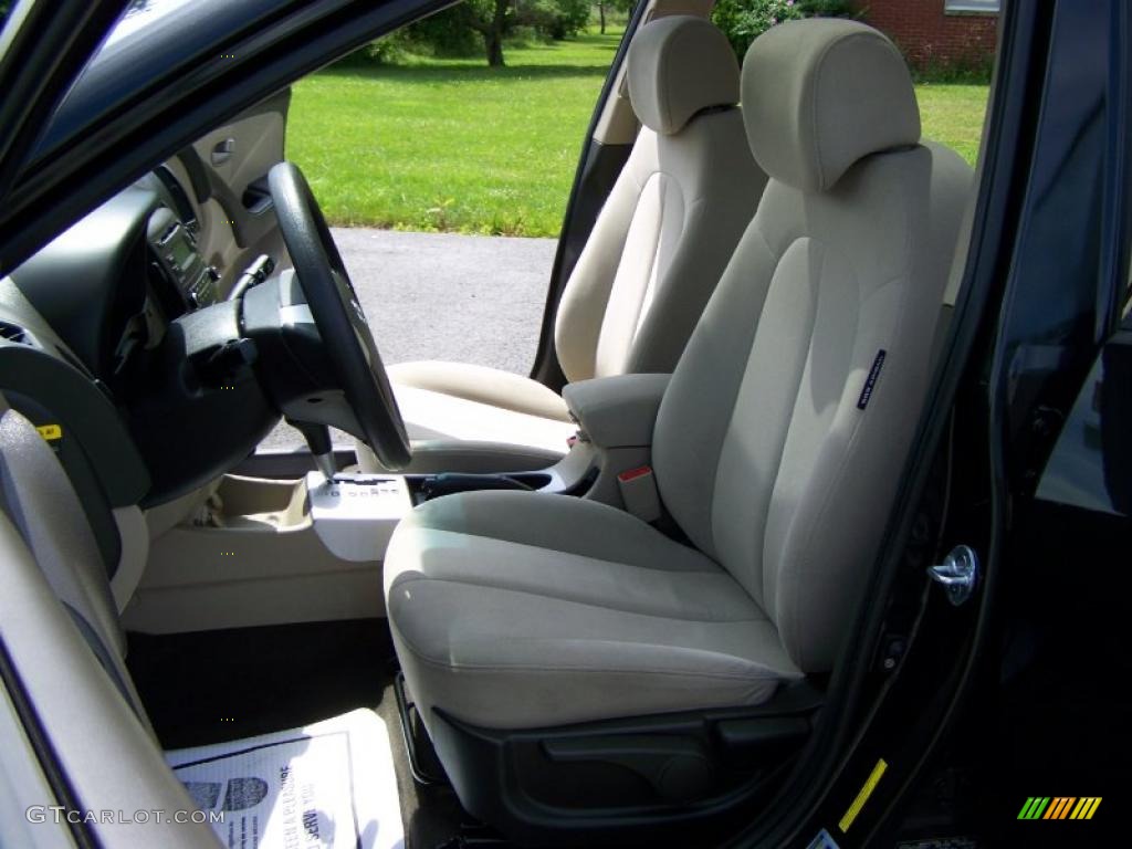 2009 Elantra GLS Sedan - Black Pearl / Beige photo #7