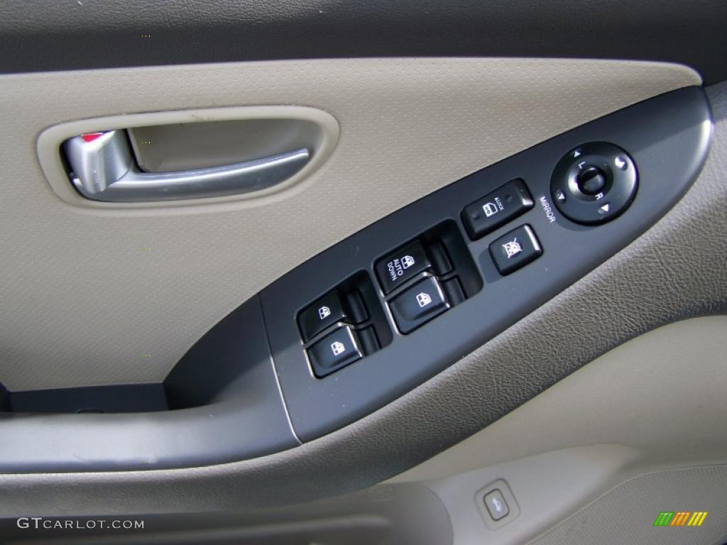 2009 Elantra GLS Sedan - Black Pearl / Beige photo #8