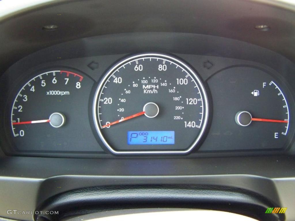 2009 Elantra GLS Sedan - Black Pearl / Beige photo #16