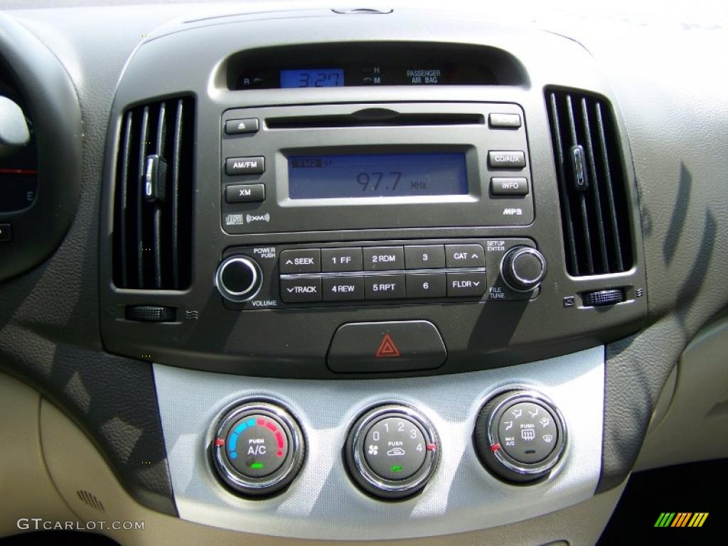 2009 Elantra GLS Sedan - Black Pearl / Beige photo #19