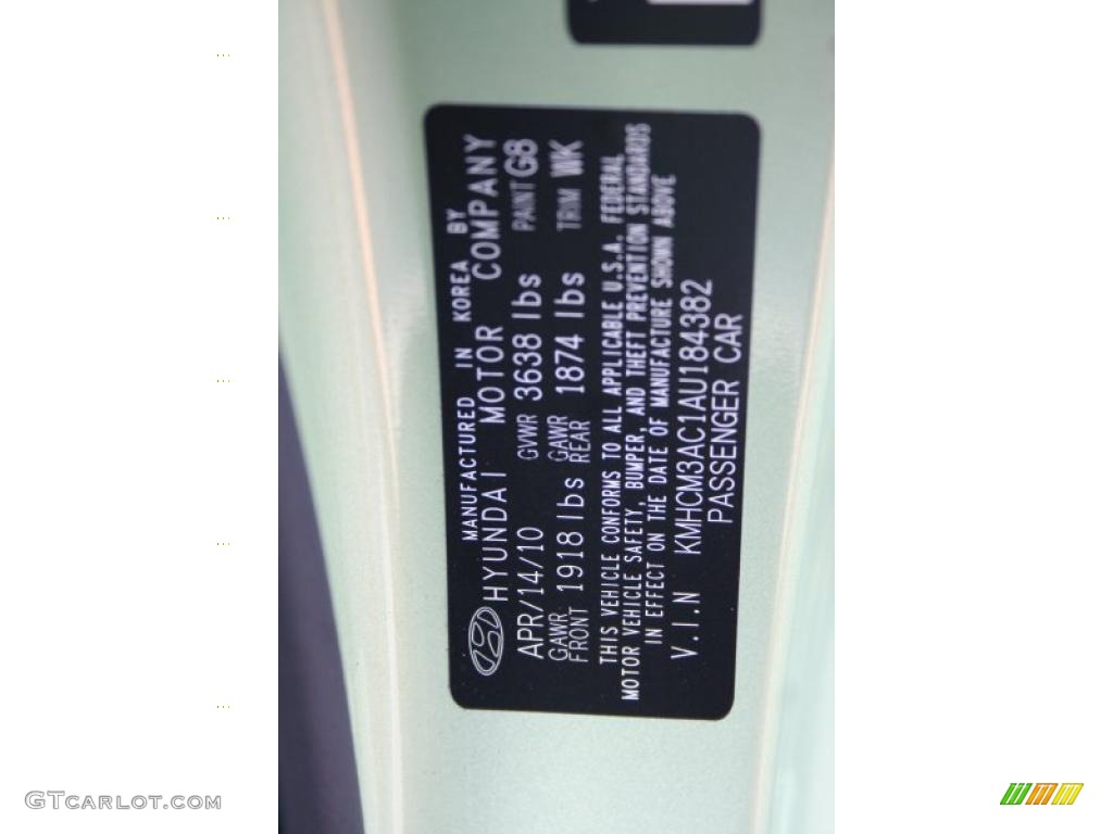 2010 Accent GS 3 Door - Apple Green / Black photo #21