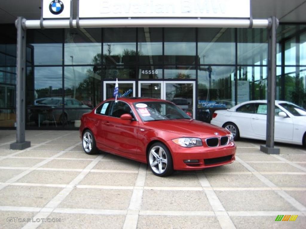 2008 1 Series 128i Coupe - Sedona Red Metallic / Black photo #2