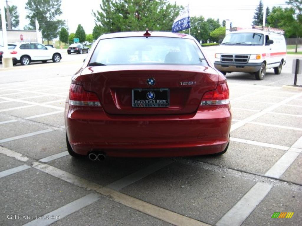 2008 1 Series 128i Coupe - Sedona Red Metallic / Black photo #7