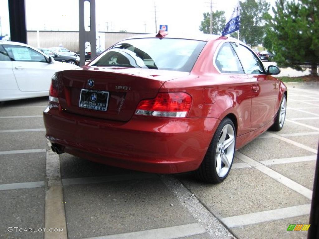 2008 1 Series 128i Coupe - Sedona Red Metallic / Black photo #8