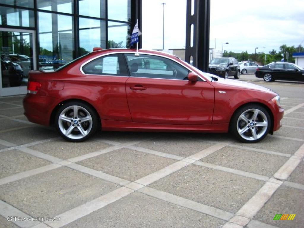 2008 1 Series 128i Coupe - Sedona Red Metallic / Black photo #9