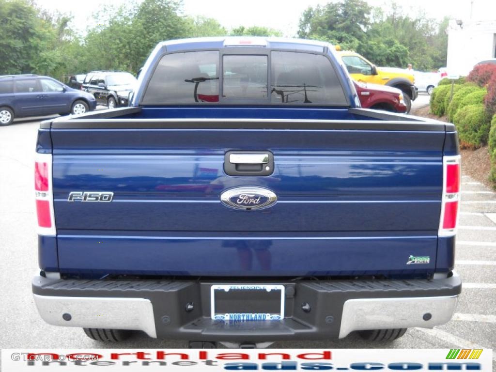 2010 F150 XLT SuperCab 4x4 - Dark Blue Pearl Metallic / Medium Stone photo #7