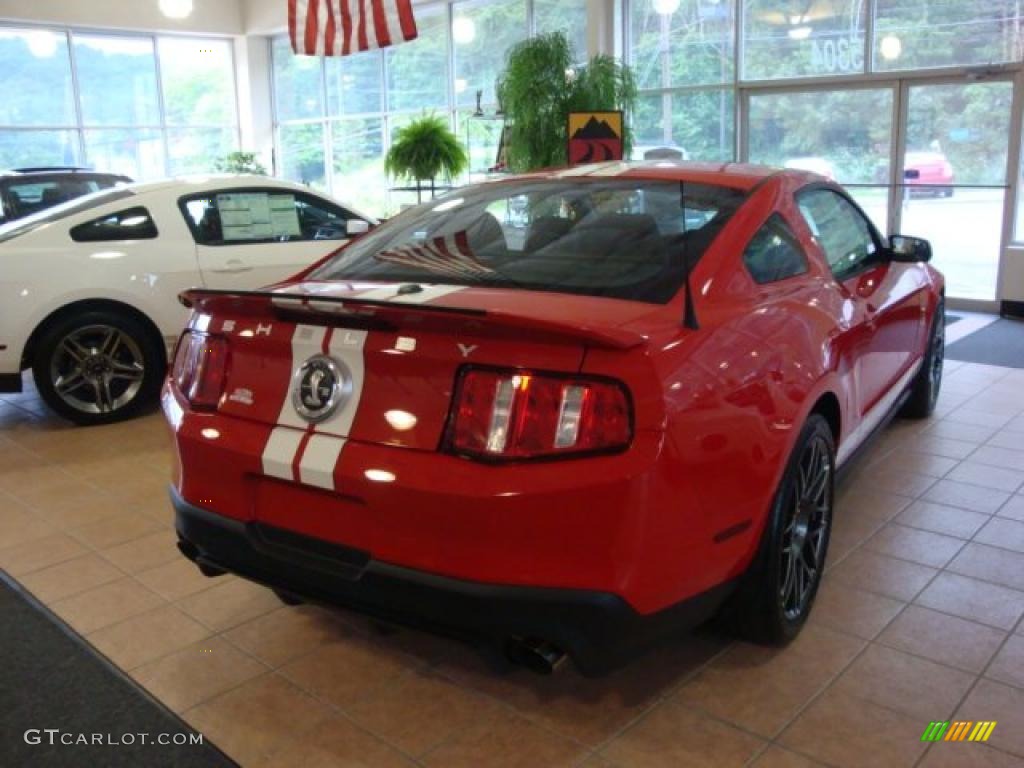 2011 Mustang Shelby GT500 SVT Performance Package Coupe - Race Red / Charcoal Black/White photo #3