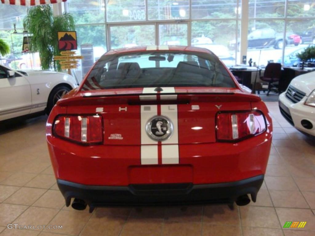 2011 Mustang Shelby GT500 SVT Performance Package Coupe - Race Red / Charcoal Black/White photo #4