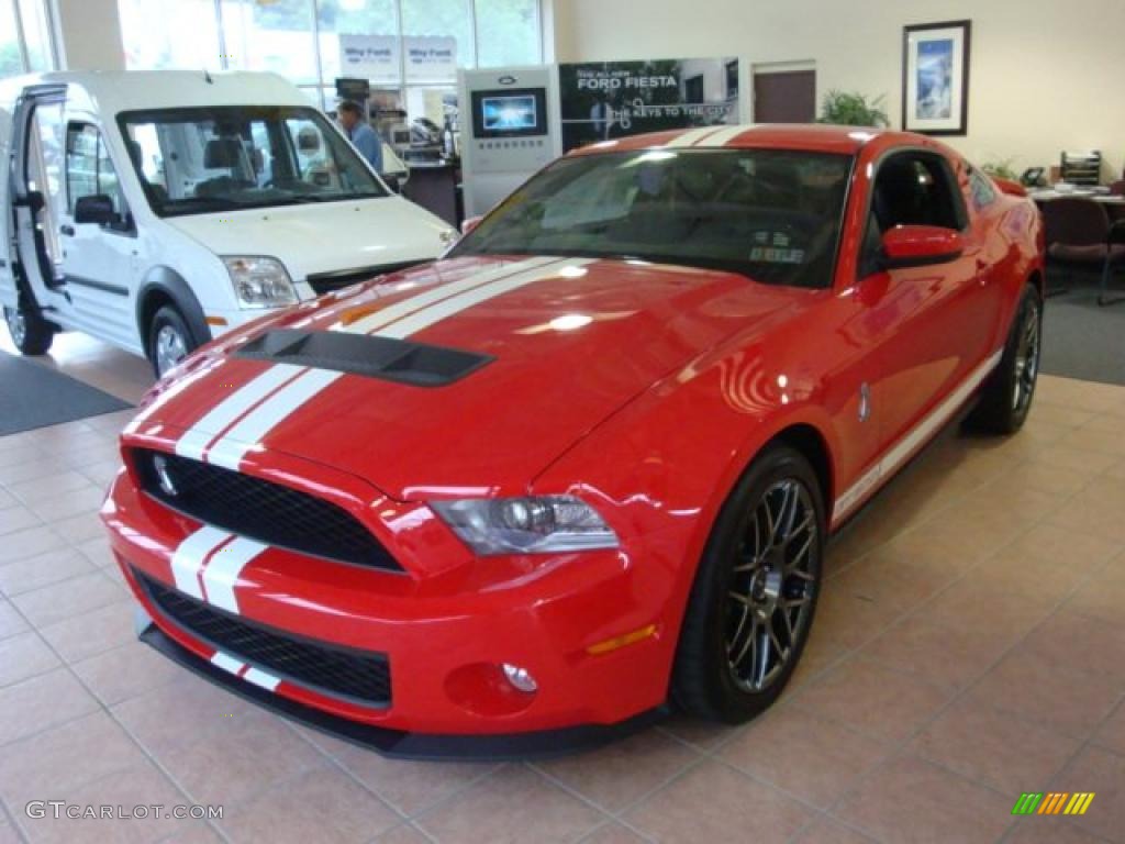 2011 Mustang Shelby GT500 SVT Performance Package Coupe - Race Red / Charcoal Black/White photo #7
