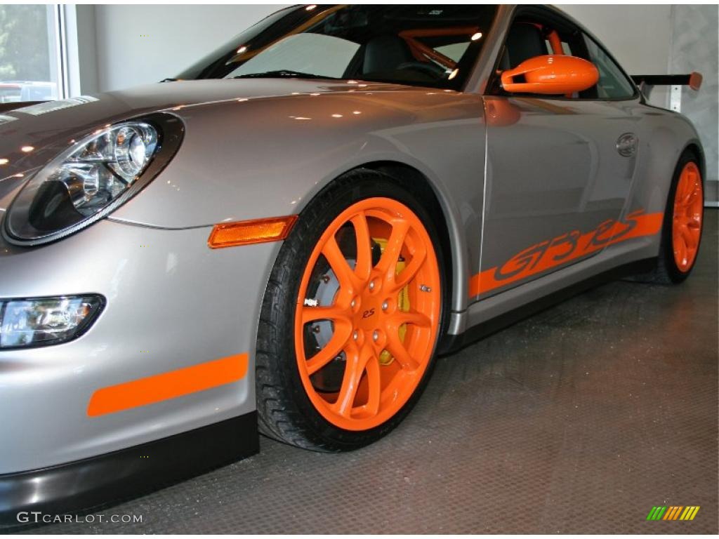 2007 911 GT3 RS - Arctic Silver Metallic/Orange / Black w/Alcantara photo #10