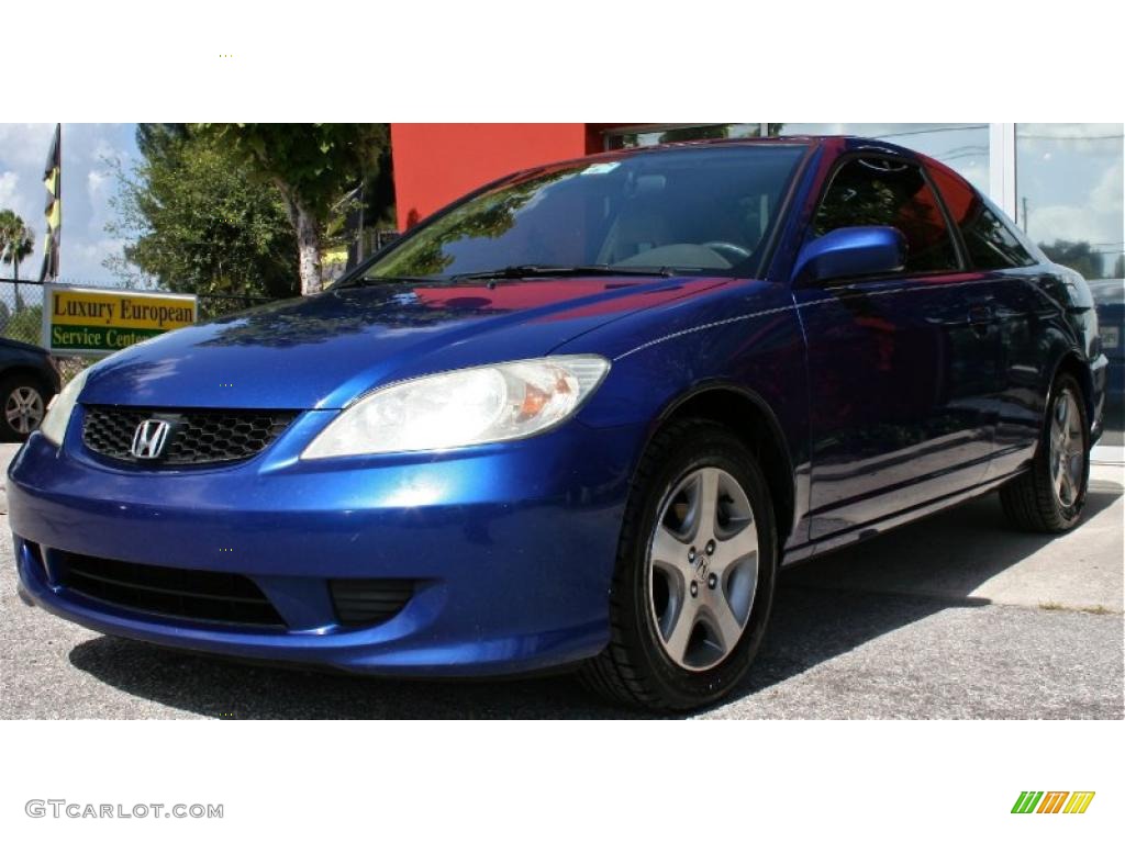 2004 Civic EX Coupe - Fiji Blue Pearl / Ivory Beige photo #2