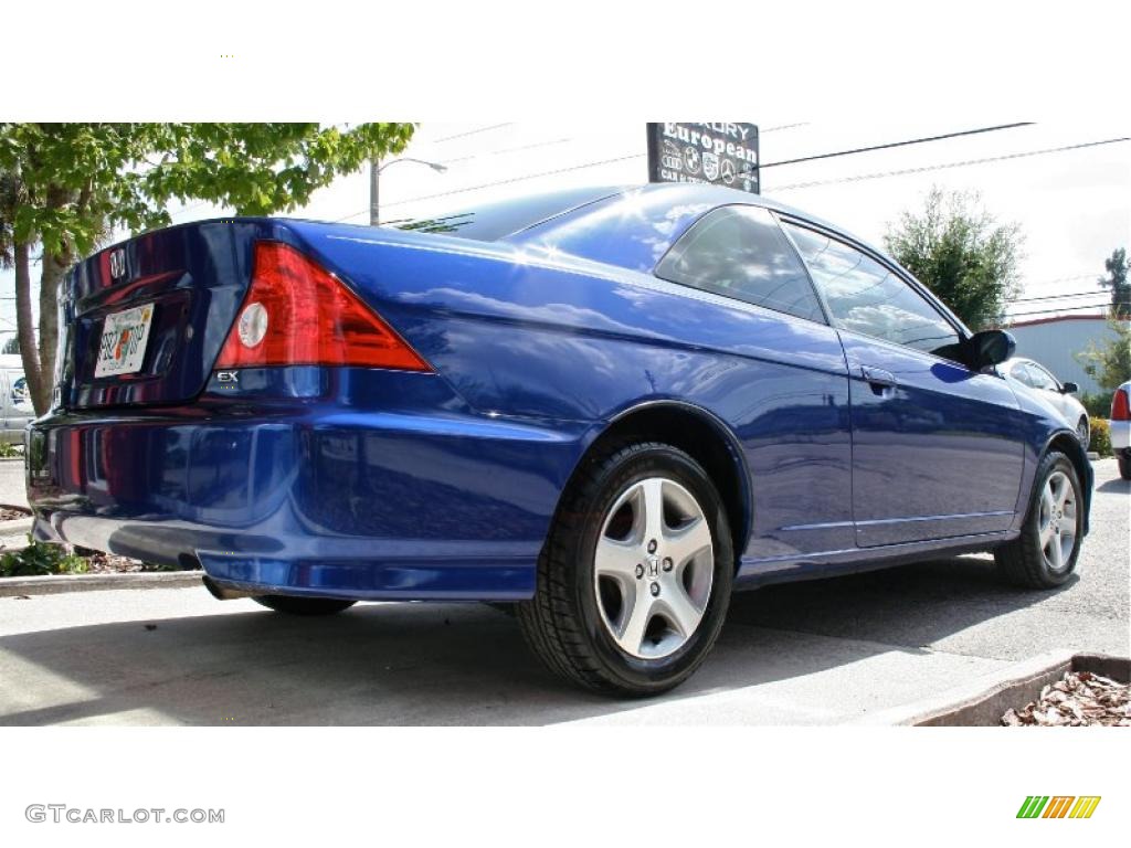 2004 Civic EX Coupe - Fiji Blue Pearl / Ivory Beige photo #9