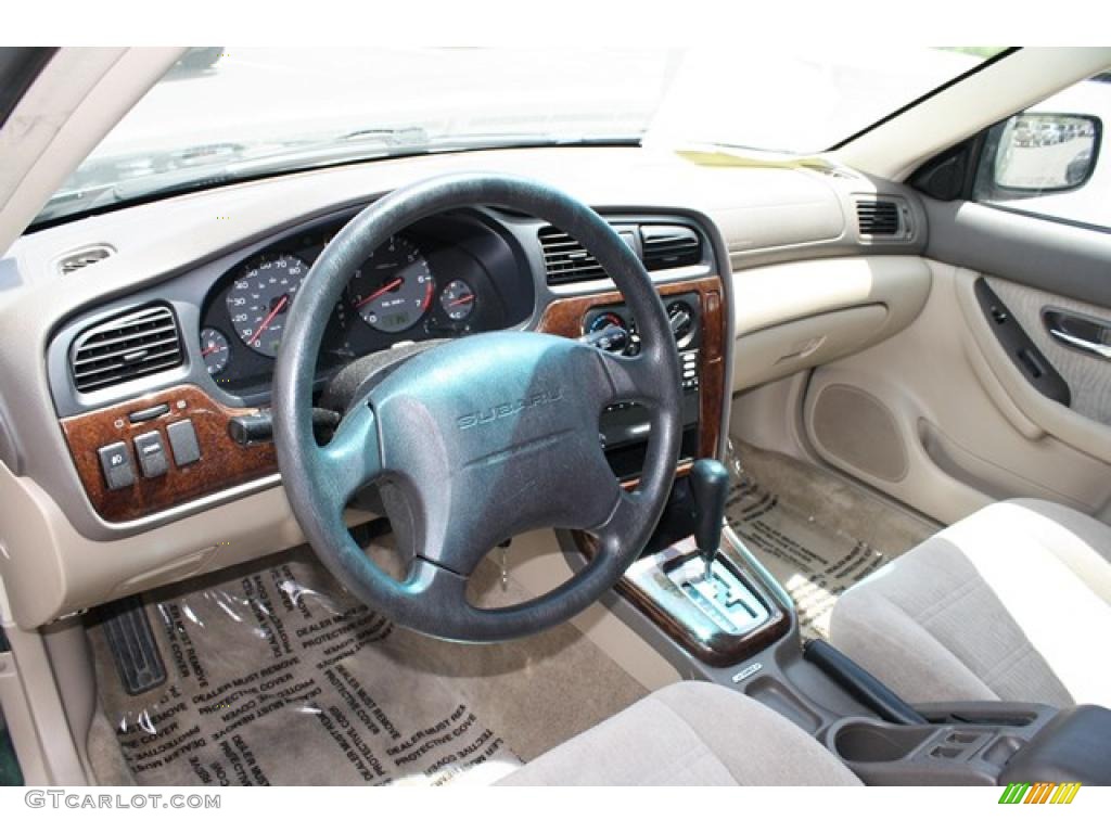 2000 Outback Wagon - Timberline Green Pearl / Beige photo #14