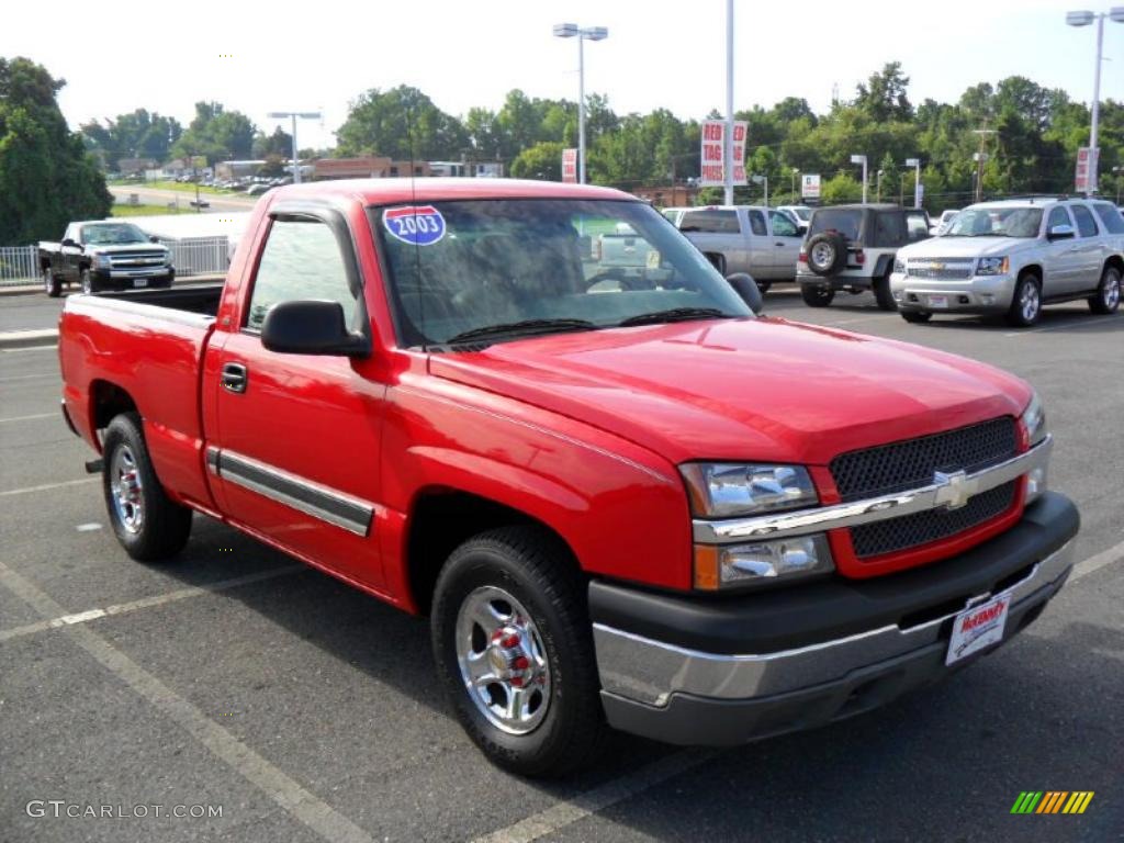 2003 Silverado 1500 Regular Cab - Victory Red / Tan photo #5