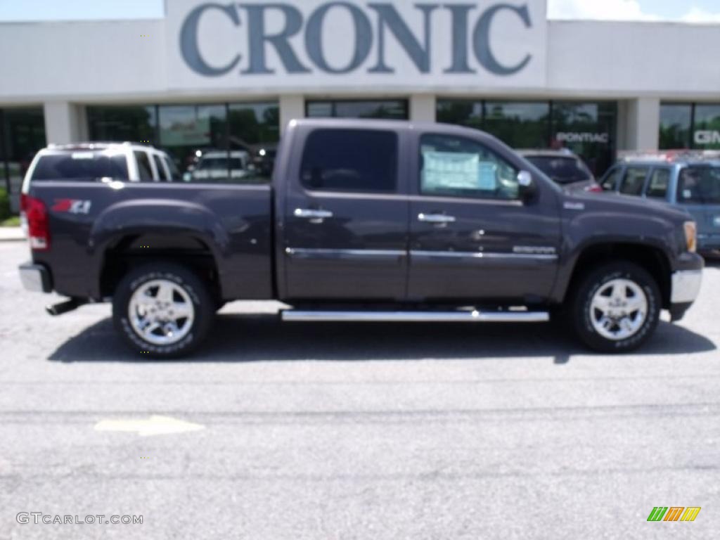 2010 Sierra 1500 SLE Crew Cab 4x4 - Storm Gray Metallic / Ebony photo #1