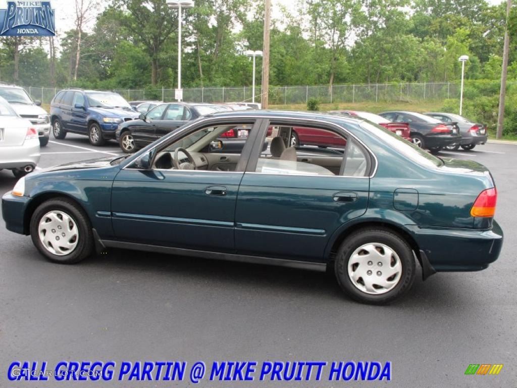 1996 Civic EX Sedan - Dark Green Pearl Metallic / Beige photo #1