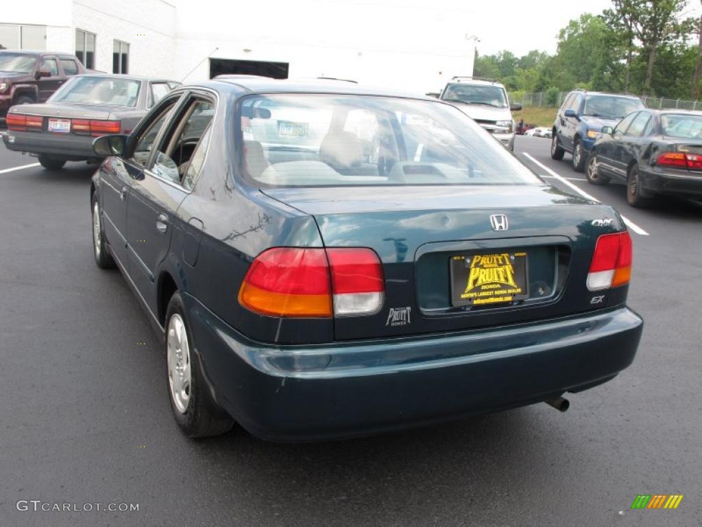 1996 Civic EX Sedan - Dark Green Pearl Metallic / Beige photo #2