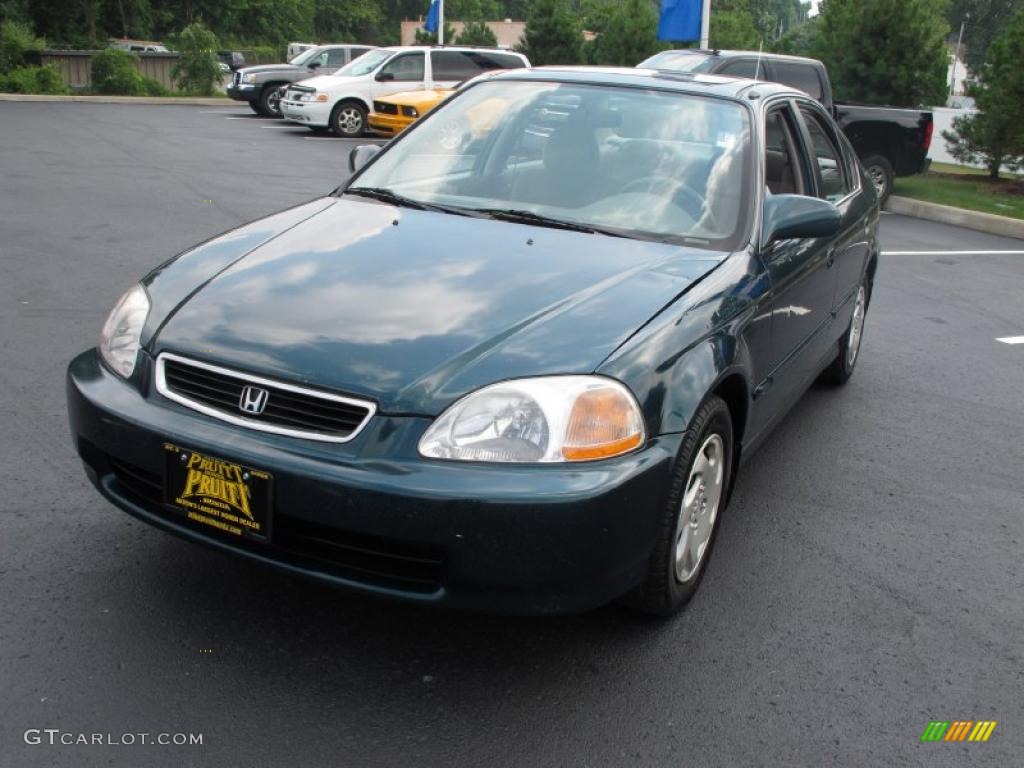 1996 Civic EX Sedan - Dark Green Pearl Metallic / Beige photo #3