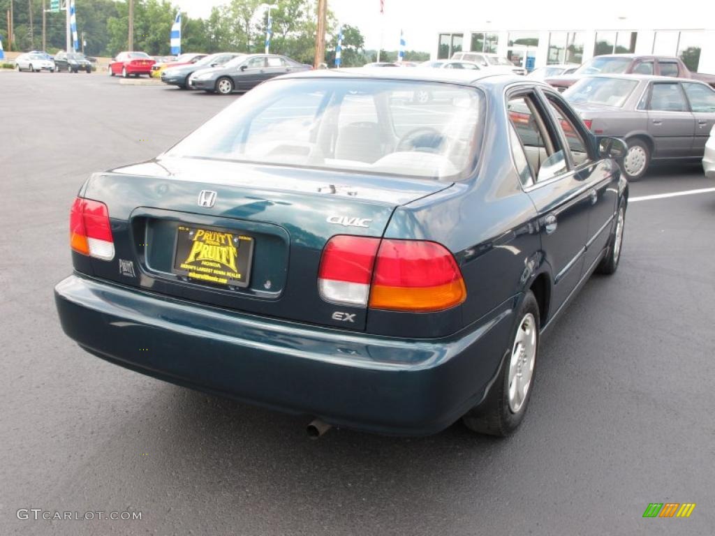 1996 Civic EX Sedan - Dark Green Pearl Metallic / Beige photo #7