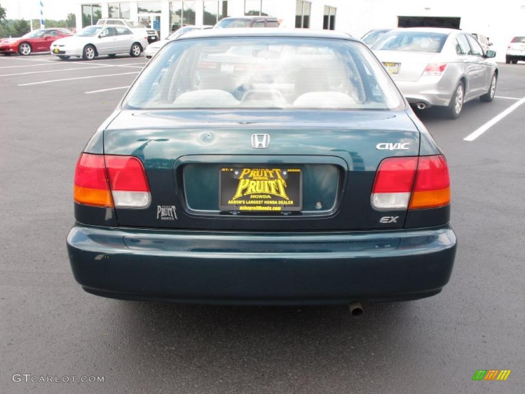 1996 Civic EX Sedan - Dark Green Pearl Metallic / Beige photo #8